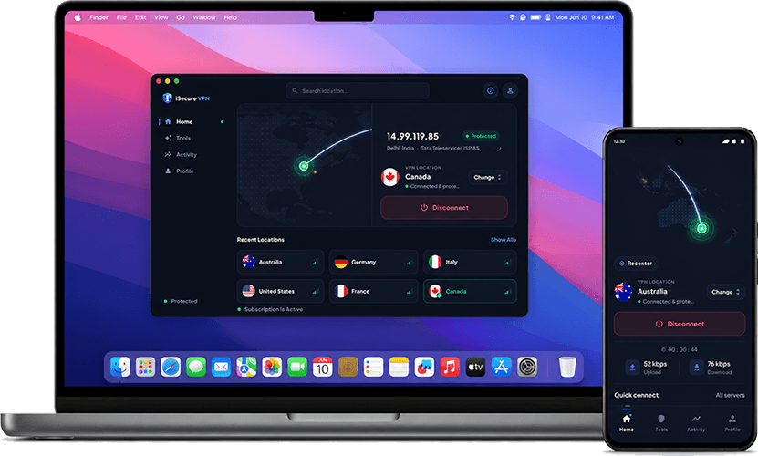 iSecure VPN App Interface